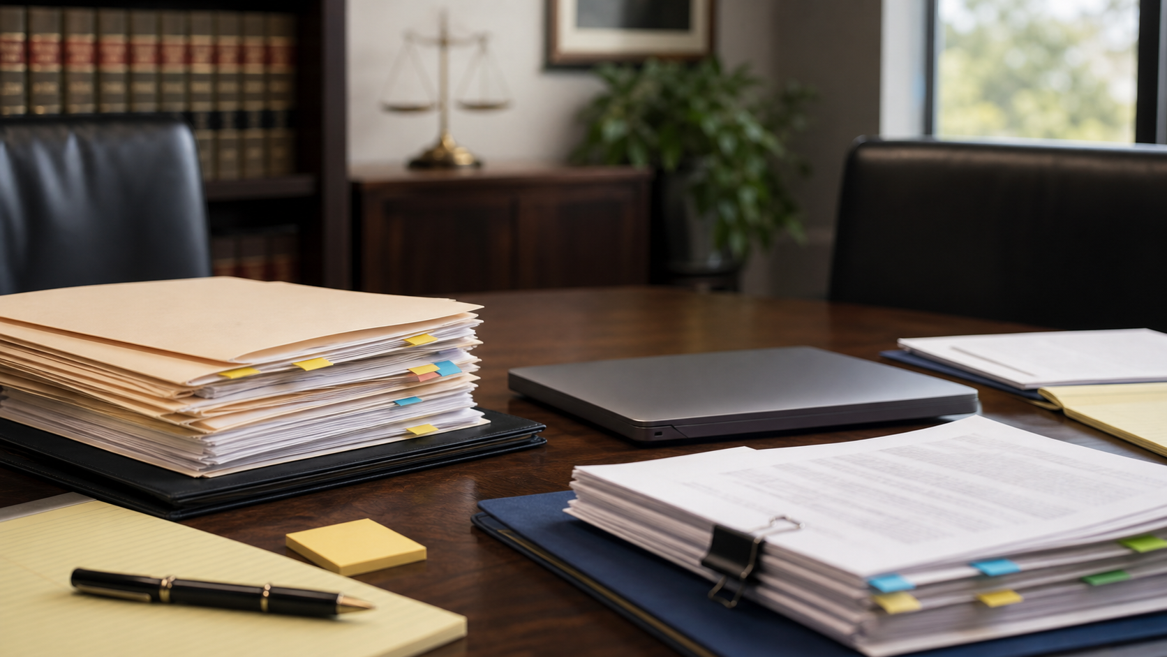 Organized legal files for a probate matter